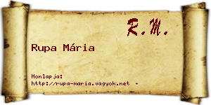 Rupa Mária névjegykártya